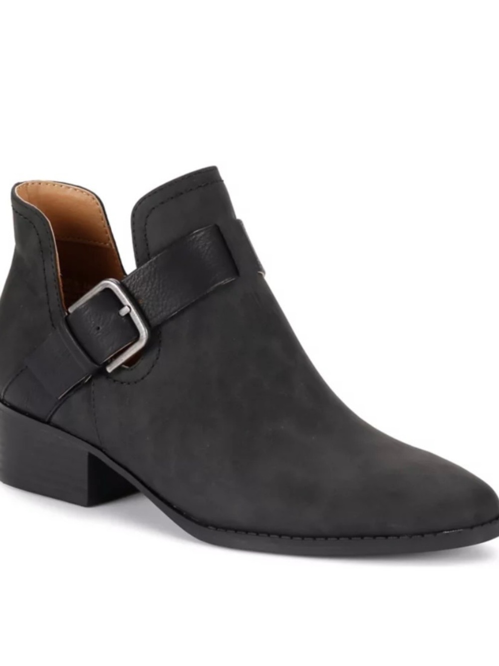 Worthington Black Buckle Cutout Ankle Bootie